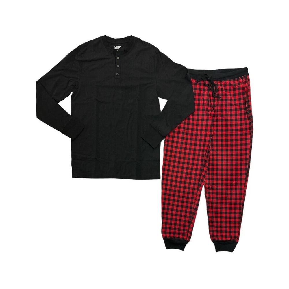 Land's End Men's Long Sleeve Henley & Pant 2-Piece Lounge Set